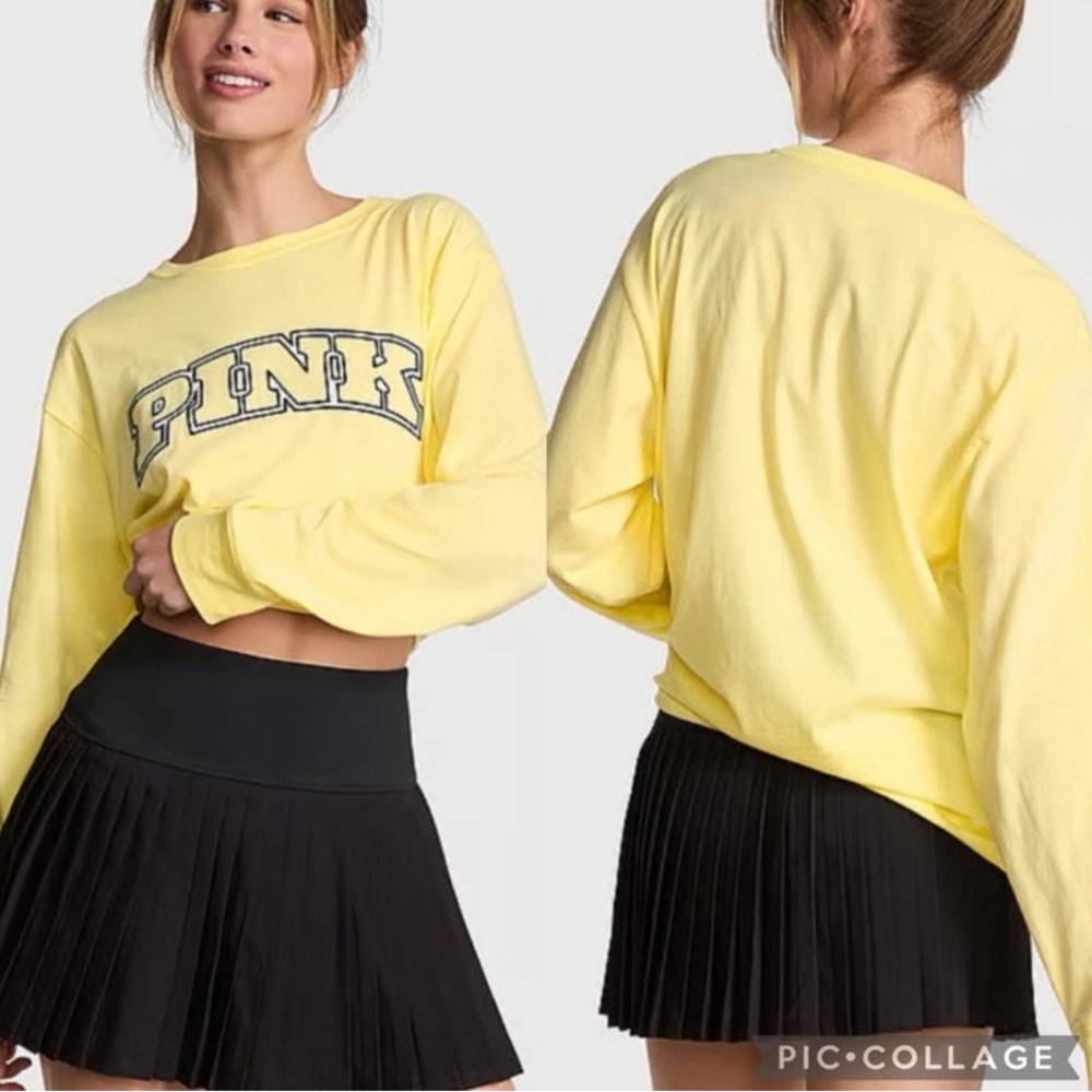 PINK Victoria's Secret Yellow Long Sleeve Tee